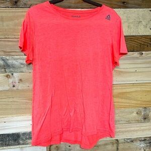 Reebok size XL neon orange athletic workout tee polyester/cotton blend